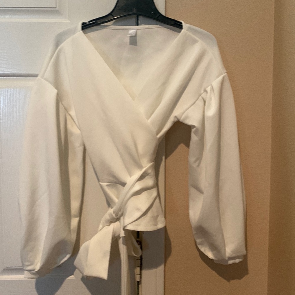 White wrap top